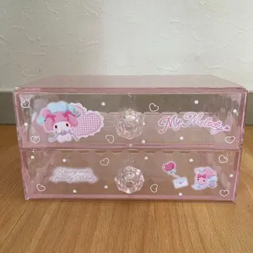 마이멜로디 화장품 정리 2단 서랍 체스트