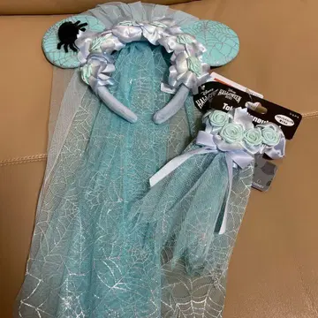 디즈니 할로윈 2021 신부 머리띠 스크런치 2세트