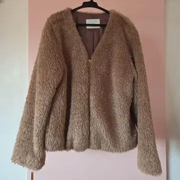 Discoat Parisien 보아 자켓 베이지 골드 지퍼