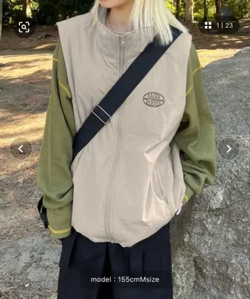 sedacle 스탠드넥 베스트 M 사이즈 베이지