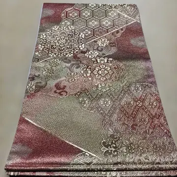 육통 후쿠로 오비 순수 실크 전체적으로 광택 있음