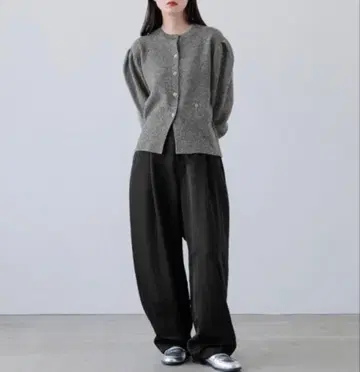 로리스팜 yuw 울 캐시미어 퍼프 가디건