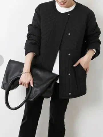 JOURNAL STANDARD 불규칙 퀼팅 미들 블루종 블랙