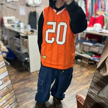 FUBU 게임 셔츠 스트릿 B-Boy 오렌지 농구 05