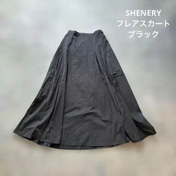 SHENERY 블랙 플레어 스커트