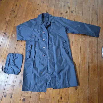 새상품급 산요 코트 다크 그레이 스텐카라 코트 레인코트 수납 봉투 포함