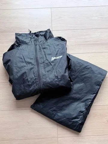 Srixon 골프 남성용 블랙 우비 세트 L