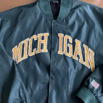 MICHIGAN 바시티 자켓 다크 그린