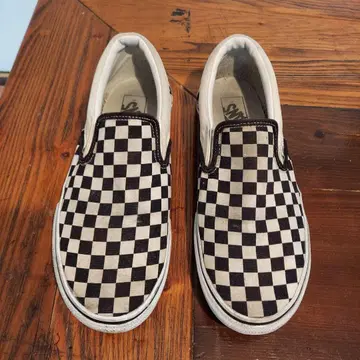 vans 스니커즈 슬립온 체크 블랙 26.5cm