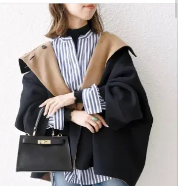 SHIPS any 리버스탠드 카라 숏코트