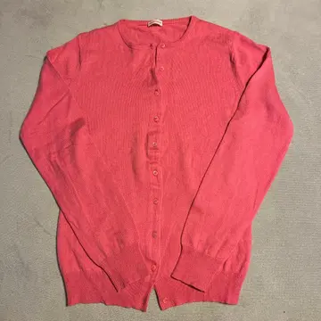 DRESSTERIOR 핑크 실크 캐시미어 긴팔 가디건