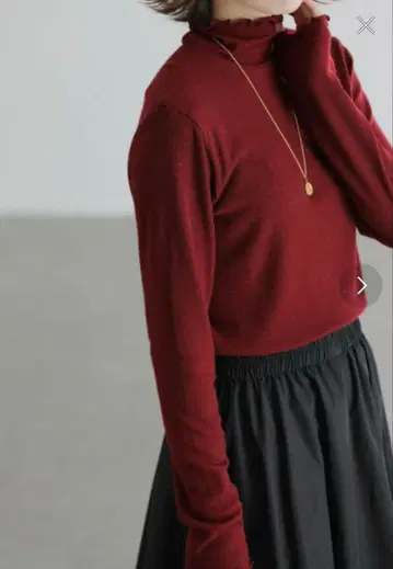 라토탈리테 LaTotalite 울 골지 하이넥 풀오버 리브 니트