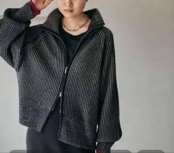 7게이지 배색 리브 ZIP 가디건 2 렙심 미사용 새상품 이번 시즌 신상