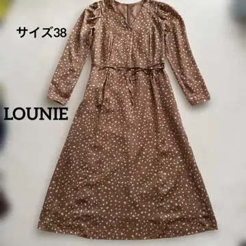 브라운 도트 무늬 맥시 원피스