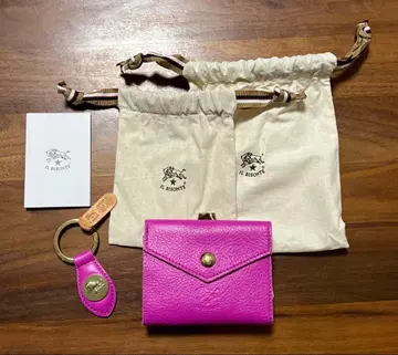 IL BISONTE 일비종떼 반지갑 미니 지갑 핑크 키링