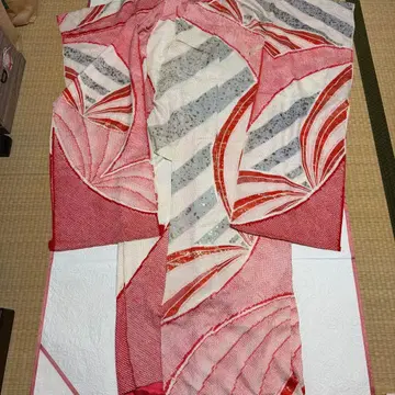 미재단 가봉 순수 실크 후리소데 총 쥐기 기모노