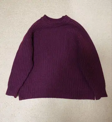 o ploject 로우게이지 니트 크루넥 버건디 사이즈 M