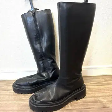 블랙 롱 부츠 사이드 지퍼 23.0cm