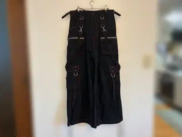 구제 의류 US 빨간색 블랙 오버 사이즈 팬츠 스티치