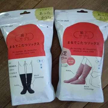 마루데코타츠 삭스 블랙 코랄 핑크