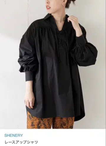 SHENERY 레이스업 셔츠 택 포함 새상품 프리 사이즈