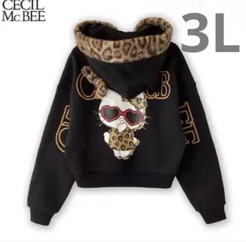 아베일 키티 세실 맥비 후드티 3L 아베일 레오파드 무늬 키티