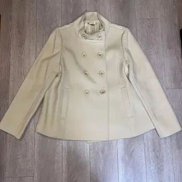 Rote 아이보리 더블 브레스트 피 코트