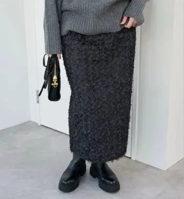 Spick and Span 쉬폰 자수 타이틀 스커트