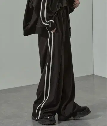 사이드 라인 하이웨스트 와이드 트랙 팬츠