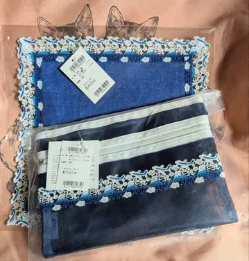 ANA 긴자와 레이스 기내 판매 한정판 손수건&파우치 세트