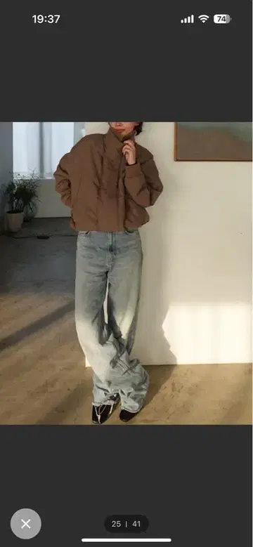 리브 니트 컬러 패딩 자켓 callautia mizotayayoi 브라운