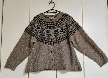 Samansa Mos2 꽃무늬 뜨개질 가디건