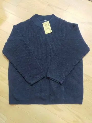 MUJI 네이비 모크넥 스웨터 M