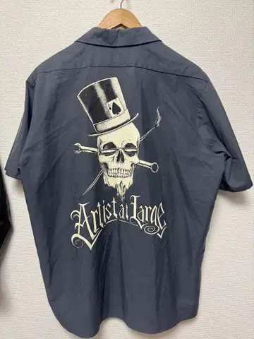 RED KAP usa제 반팔 워크 셔츠 XL 그레이 스컬 디자인