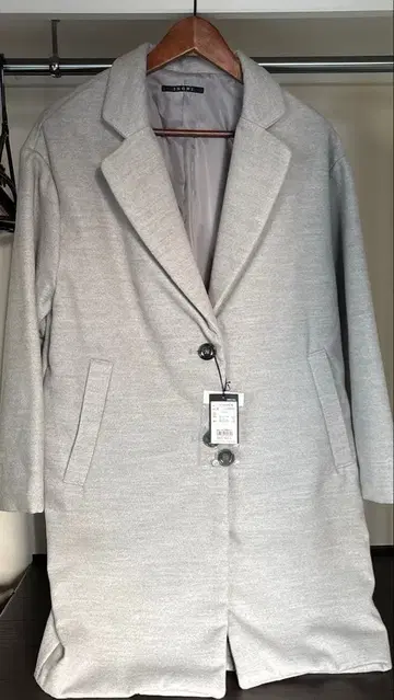 INGNI 라이트 그레이 체스터 코트 M