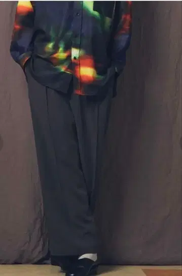 [ 새상품급 ] MAISON SPECIAL 그레이 와이드 팬츠