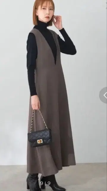 어반리서치 로쏘 2WAY 플레어 점퍼 원피스 모카 마터니티