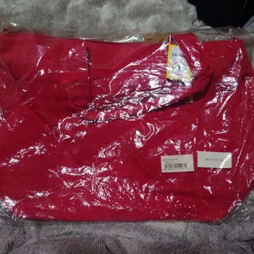 대용량 빨간색 캔버스 숄더백