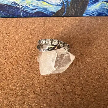 더블 링 실버 핑키 링