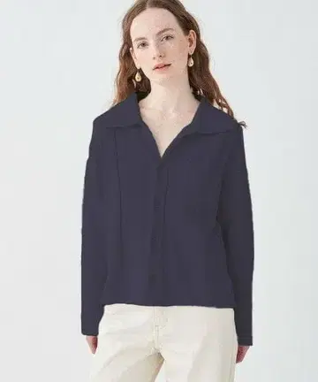 MACPHEE 프리얀 셔츠 칼라 가디건