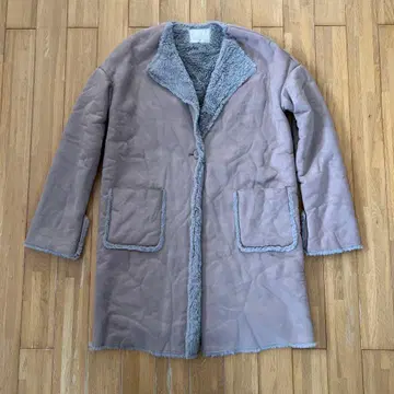 RAY CASSIN 핑크 그레이 무스탕 코트