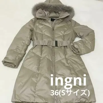 INGNI 잉그 퍼+후드 부착 허리 벨트 에코 다운 코트