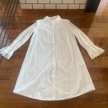 새상품급 이탈리아제 레이스 셔츠 원피스