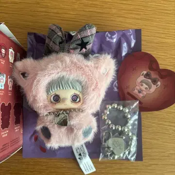 핑크 퍼 봉제 인형 캐릭터