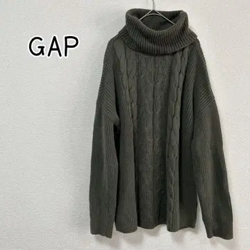 [ 새상품급 ] GAP 갭 케이블 니트 터틀넥 스웨터 카키 L