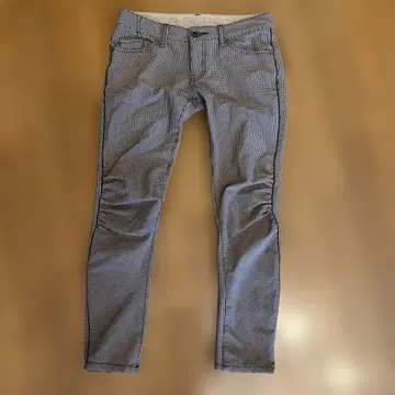 더블 스탠다드 체크 무늬 스키니 팬츠 36 사이즈