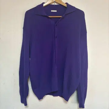 ULTERIOR 카라 부착 보라색 니트 스웨터 울테리어