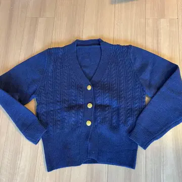 네이비 케이블 짜임 가디건
