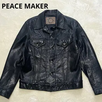 상태 좋음 PEACE MAKER 피스메이커 라무 천연 가죽 자켓 블랙 L