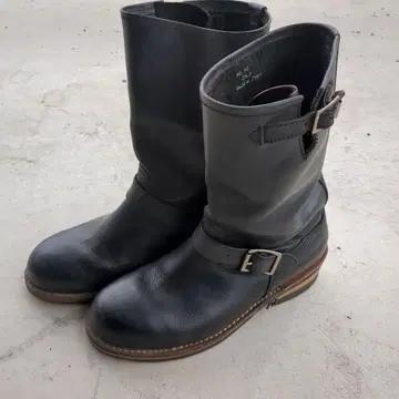 Sandals 블랙 가죽 엔지니어 부츠